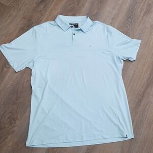 Maven Mens Performance Golf Polo Shirt Light Blue XL Stretch Short Sleeve